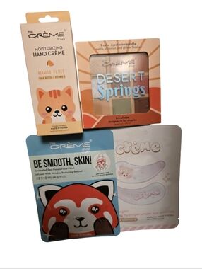 The Creme Shop Bundle- Hand Creme- Eye Shadow Palette- Face Mask- Eye Patches
